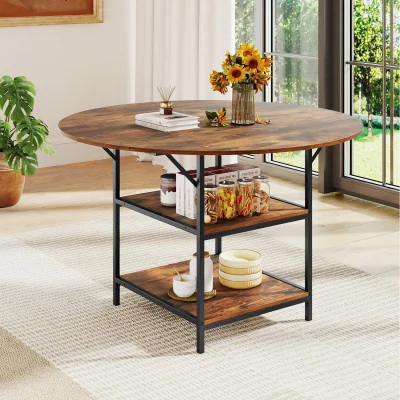 The Range Mid-Century Modern Kitchen Table - Brown