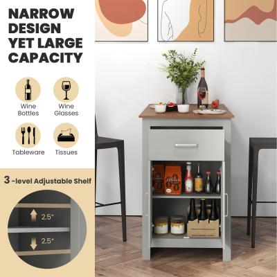 The Range Counter Height Table Pub Dining Table-Grey - Grey + Natural