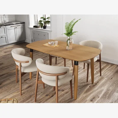 The Range Edelweiss 6-8 Seat Extending Dining Table Oak and Black - Oak and Black