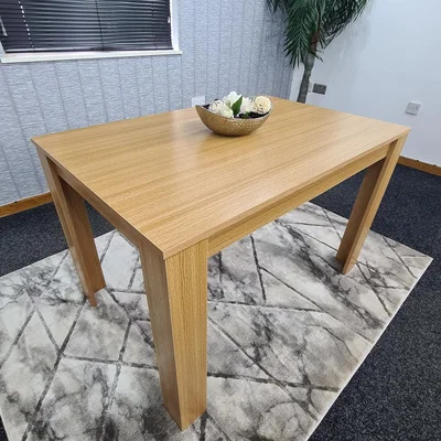The Range Wooden Rectangle Oak Dining Table - Oak Effect