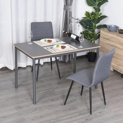 The Range 120cm Minimalistic Dining Table with Steel Frame Foot Pads - Grey