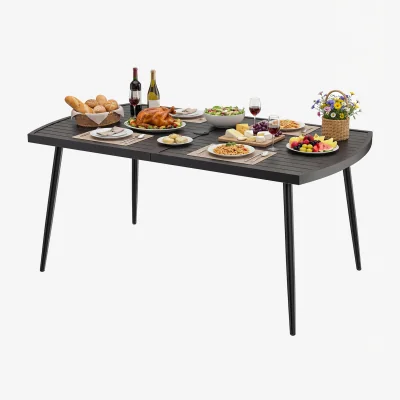 The Range Slat Patio Dining Table with Umbrella Hole