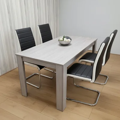 The Range Dining Table With 4 Chairs Dining Set With 4 Black Chairs Dining Furniture - Black