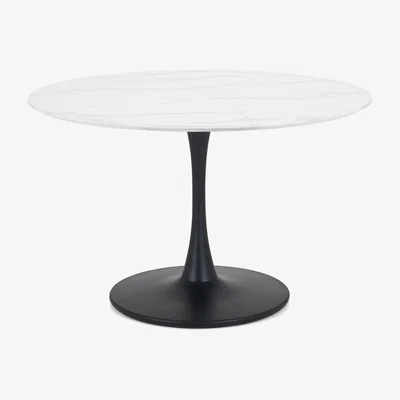 The Range Holland Round Pedestal Table - White & Black