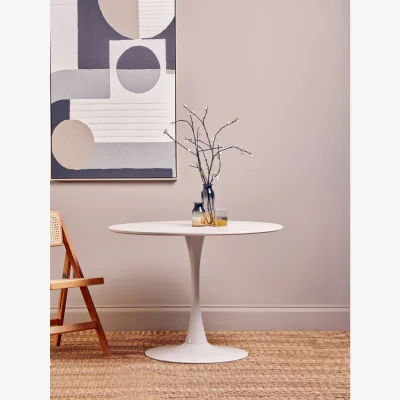 The Range Laila White Small Round Dining Table - White