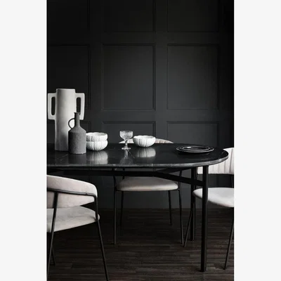 Rockett St George Black Marble Dining Table