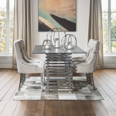 The Range Vogue Dining Table - Silver