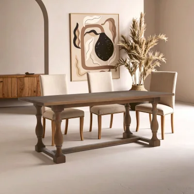 The Range Parkside Oak Wood Rectangular Dining Table - Natural