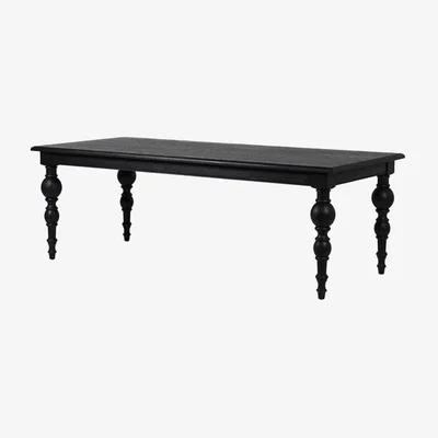 Rockett St George Traditional Black Oak Dining Table
