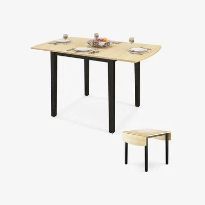 The Range Folding Dining Table Drop Leaf Table - Brown