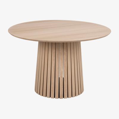 The Range Christo Lamella Round Dining Table - White Oak