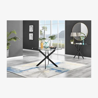 The Range Novara Round Black Leg Dining Table (120) - Black