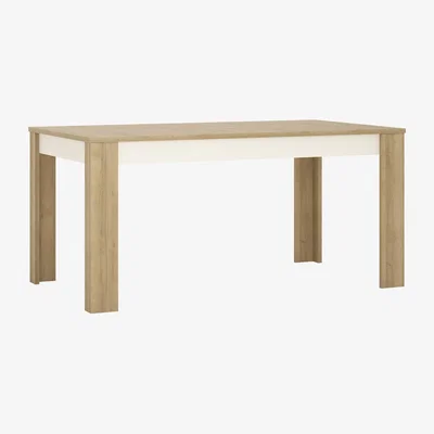 The Range Lyon Large Extending Dining Table 160-200cm in Riviera Oak/White High Gloss - Oak