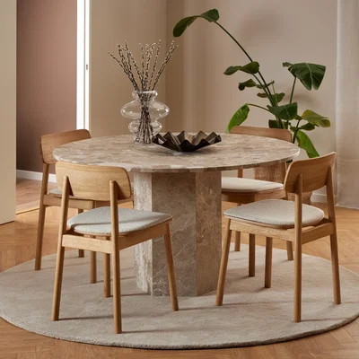 The Range Naxos Round Dining Table in Brown Marble 130cm - Brown Marble