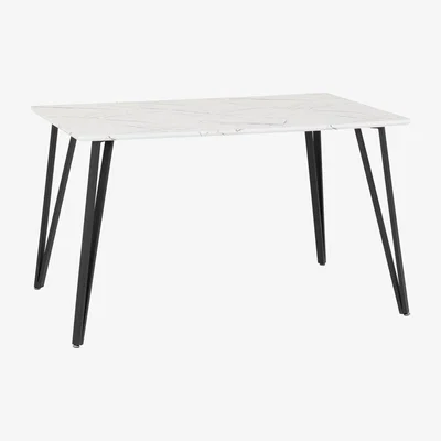 The Range Marlow Dining Table Black Marble Effect - White Marble Effect