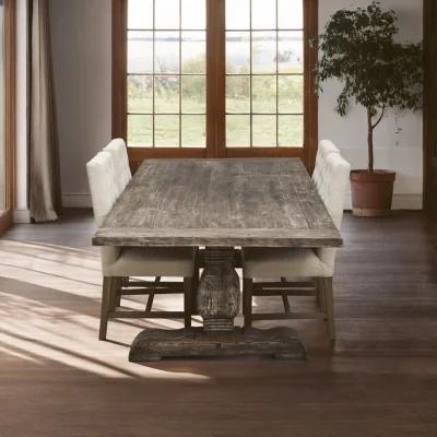 The Range Lovina Recycled Pine Wood Dining Table - Brown