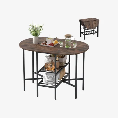 The Range Folding Dining Table Kitchen Table - Brown