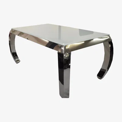 The Range Alpha Stainless Steel Square Dining Table - Silver