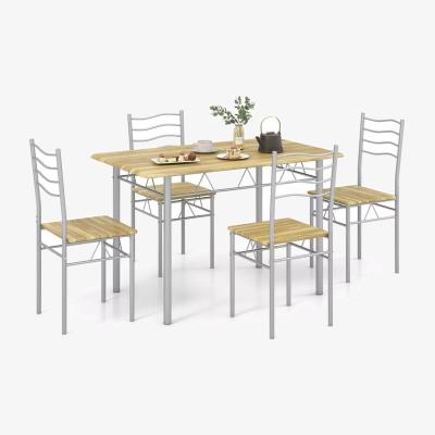 The Range Indoor Dining Table with 4 Chairs - Natural and White