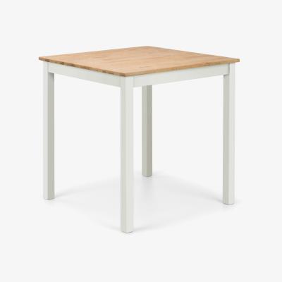The Range Coxmoor Square Dining Table - Ivory  Oak - Ivory & Oak