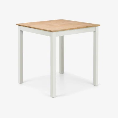 The Range Coxmoor Square Dining Table - Ivory  Oak - Ivory & Oak