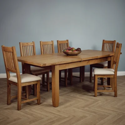 The Range Westow Oak Extending Dining Table - Brown