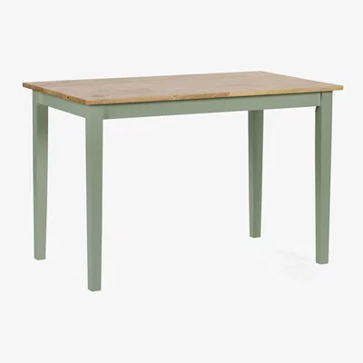 The Range Linwood Rectangular Dining Table - Sage Green/Natural Oak Effect