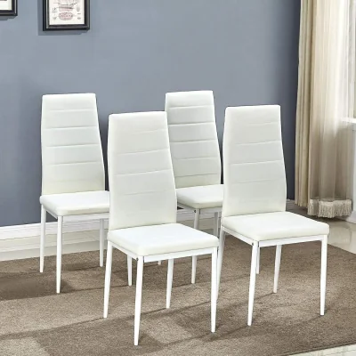 The Range Dining Table With 4 Chairs Modern Dining Table and 4 White Dining Chairs - White