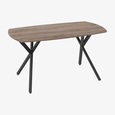 The Range Athens Concrete effect Rectangular Dining Table - medium oak effect