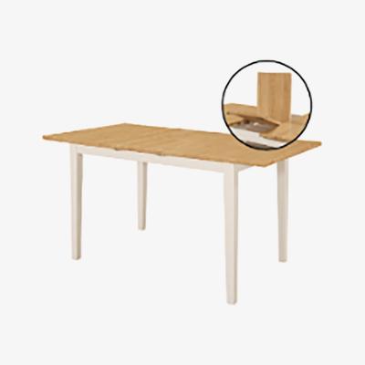 The Range Salcombe Oak Wood Dining Table with Cream Legs - Oak/ Cream