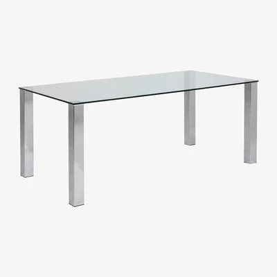 The Range Kante Dining Table - Clear and Silver