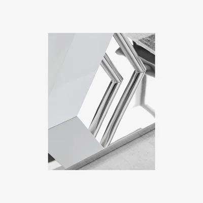The Range Sorrento White High Gloss And Stainless Steel Dining Table - White