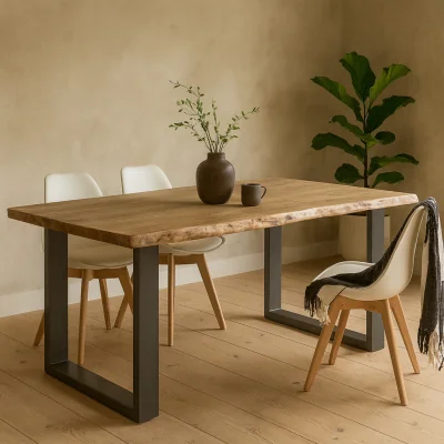 The Range Wellington Live Edge Acacia Dining Table - Brown