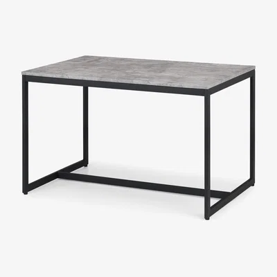 The Range Staten Concrete Dining Table - Concrete/Black
