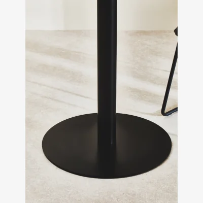 The Range Metropolitan Round Glass and Matt Black Dining Table - Black
