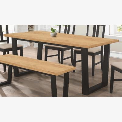 The Range Cotswold Large Modern Oak Dining Table with Black Legs - Oak