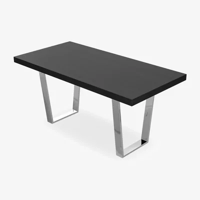 The Range Aria 4-6 Seater Dining Table with Chrome Legs - Black