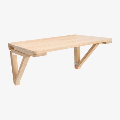 The Range Wall-mounted Folding Table with Wooden Brackets - Wood / 70cm