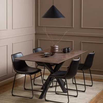 The Range Heaven Dining Table in Ceramic Rusty Brown 160x90cm - Rusty Brown