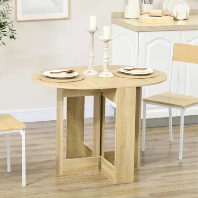 The Range HOMCOM Drop Leaf Foldable Dining Table  - Oak