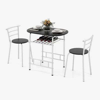 The Range 3Pcs Kitchen Table and Chairs - Grey