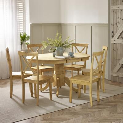 The Range Padstow Wooden Extending Dining Table with Millford Chairs - Oak / Dining Table & 6 Chairs