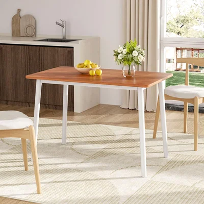 The Range Rectangular Wooden Dining Table - Reddish Brown
