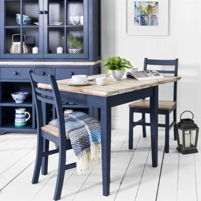 The Range Florence Square Extending Table 75-110cm - Navy Blue