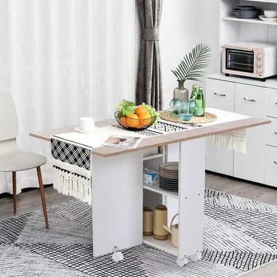 The Range Multipurpose Folding Dining Table with 2 Drawers - Oak