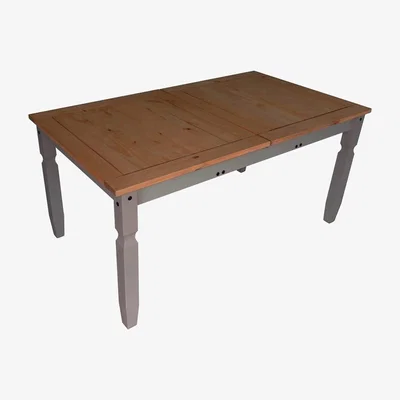 The Range Corona Grey Wax Small Extending Dining Table - Distressed Grey Wax