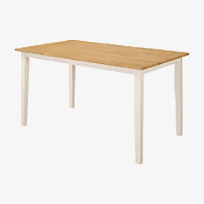 The Range Salcombe Oak Large Kitchen Dining Table Rectangular Cream Legs - Oak/Cream