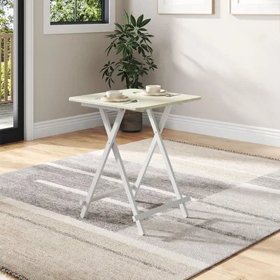 The Range Simple Folding Dining Table Compact and Space-saving Design - White