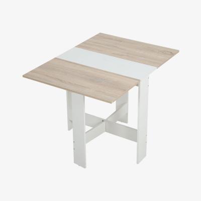 The Range Folding Drop-Leaf Butterfly Wood Grain Dining Table Bar Shelf Home Furniture - White Brown