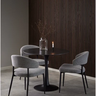 The Range Malta Round Dining Table 90X75Cm - Black